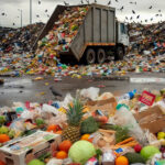 vertedero con alimentos desechados