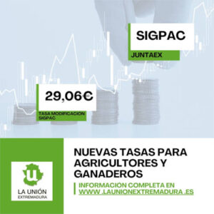 Nuevas tasas por la actualización del SIGPAC