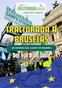 3 tractores recorrerán 2.000 km de Mérida a Bruselas para reclamar una PAC más justa