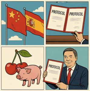 China abre su mercado a las cerezas españolas y amplía la lista de productos porcinos autorizados